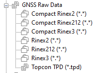 Formatos de exportação rinex